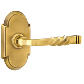 Emtek 8208-SF-US7 Santa Fe Door Lever Privacy Set With #8 Rosette French Antique