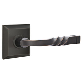 Emtek 8231-SF-US10B Santa Fe Door Lever Privacy Set With Quincy Rosette Oil Rubbed Bronze