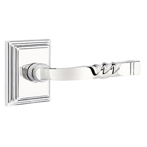 Emtek 8261-SF-US26 Santa Fe Door Lever Privacy Set With Wilshire Rosette Polished Chrome