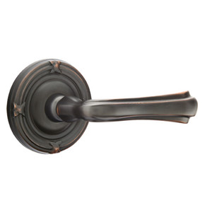 Emtek 8057-WM-US10B Wembley Door Lever Dummy Set With Ribbon & Reed Rosette Oil Rubbed Bronze