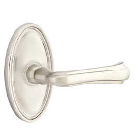 Emtek 8120-WM-US15 Wembley Door Lever Passage Set With Oval Rosette Satin Nickel