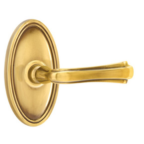 Emtek 8120-WM-US7 Wembley Door Lever Passage Set With Oval Rosette French Antique