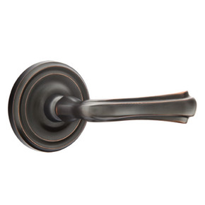 Emtek 8200-WM-US10B Wembley Door Lever Privacy Set With Regular Rosette Oil Rubbed Bronze