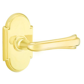 Emtek 8208-WM-US3 Wembley Door Lever Privacy Set With #8 Rosette Polished Brass