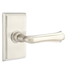 Emtek 8221-WM-US15 Wembley Door Lever Privacy Set With Rectangular Rosette Satin Nickel