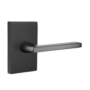 Emtek 5052-HLO-US19 Helios Door Lever Dummy Set With Modern Rectangular Rosette Flat Black