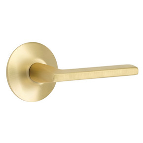 Emtek 5107-HLO-US4 Helios Door Lever Passage Set With Modern Rosette Satin Brass