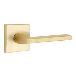 Emtek 5210-HLO-US4 Helios Door Lever Privacy Set With Square Rosette Satin Brass