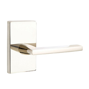 Emtek 5212-HLO-US14 Helios Door Lever Privacy Set With Modern Rectangular Rosette Polished Nickel