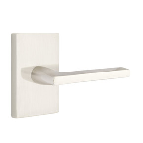 Emtek 5212-HLO-US15 Helios Door Lever Privacy Set With Modern Rectangular Rosette Satin Nickel