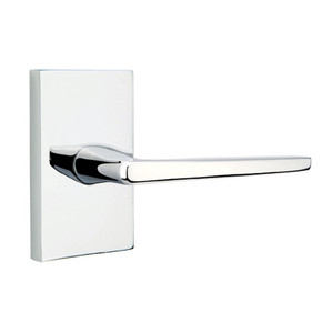Emtek 5052-HER-US26 Hermes Door Lever Dummy Set With Modern Rectangular Rosette Polished Chrome