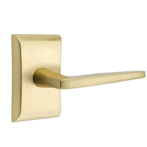 Emtek 5111-HER-US4 Hermes Door Lever Passage Set With Neos Rosette Satin Brass