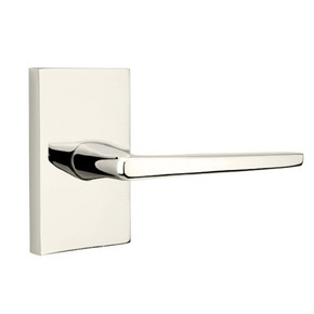 Emtek 5112-HER-US14 Hermes Door Lever Passage Set With Modern Rectangular Rosette Polished Nickel