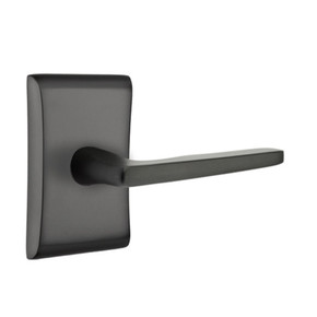 Emtek 5211-HER-US19 Hermes Door Lever Privacy Set With Neos Rosette Flat Black