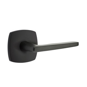 Emtek 5316-HER-US19 Hermes Door Lever Passage Set With Urban Modern Rosette Flat Black