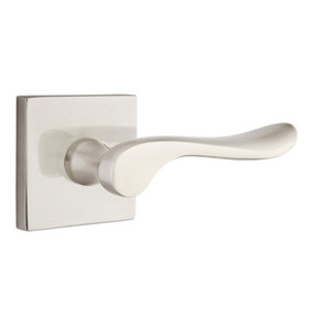 Emtek 5110-LU-US15 Luzern Door Lever Passage Set With Square Rosette Satin Nickel