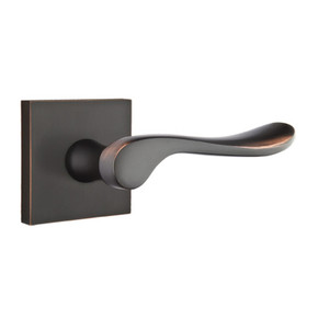 Emtek 5210-LU-US10B Luzern Door Lever Privacy Set With Square Rosette Oil Rubbed Bronze