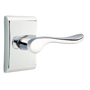 Emtek 5211-LU-US26 Luzern Door Lever Privacy Set With Neos Rosette Polished Chrome