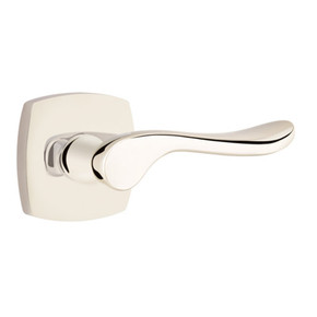 Emtek 5316-LU-US14 Luzern Door Lever Passage Set With Urban Modern Rosette Polished Nickel