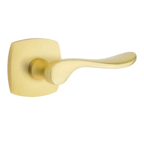 Emtek 5316-LU-US4 Luzern Door Lever Passage Set With Urban Modern Rosette Satin Brass