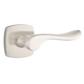 Emtek 5326-LU-US15 Luzern Door Lever Privacy Set With Urban Modern Rosette Satin Nickel