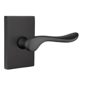 Emtek 5052-LU-US19 Luzern Door Lever Dummy Set With Modern Rectangular Rosette Flat Black
