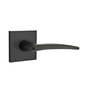 Emtek 5110-POS-US19 Poseidon Door Lever Passage Set With Square Rosette Flat Black