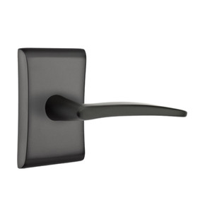 Emtek 5211-POS-US19 Poseidon Door Lever Privacy Set With Neos Rosette Flat Black