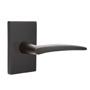 Emtek 5212-POS-US10B Poseidon Door Lever Privacy Set With Modern Rectangular Rosette Oil Rubbed Bronze