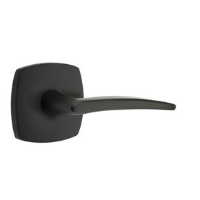Emtek 5316-POS-US19 Poseidon Door Lever Passage Set With Urban Modern Rosette Flat Black