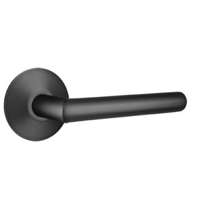 Emtek 5107-STU-US19 Stuttgart Door Lever Passage Set With Modern Rosette Flat Black