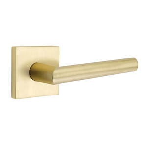 Emtek 5110-STU-US4 Stuttgart Door Lever Passage Set With Square Rosette Satin Brass