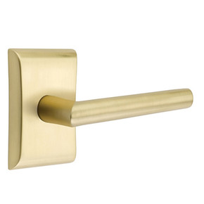 Emtek 5111-STU-US4 Stuttgart Door Lever Passage Set With Neos Rosette Satin Brass