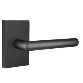 Emtek 5212-STU-US19 Stuttgart Door Lever Privacy Set With Modern Rectangular Rosette Flat Black