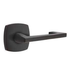 Emtek 5326-AG-US10B Argos Door Lever Privacy Set With Urban Modern Rosette Oil Rubbed Bronze
