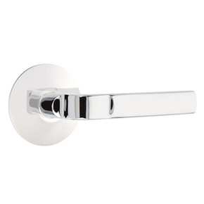 Emtek 5057-AST-US26 Aston Door Lever Dummy Set With Modern Rosette Polished Chrome