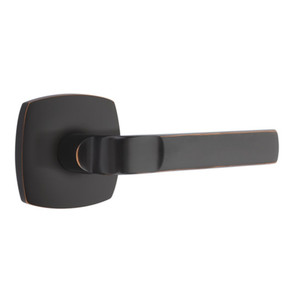 Emtek 5306-AST-US10B Aston Door Lever Dummy Set With Urban Modern Rosette Oil Rubbed Bronze
