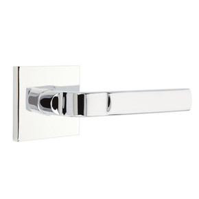 Emtek 5110-AST-US26 Aston Door Lever Passage Set With Square Rosette Polished Chrome