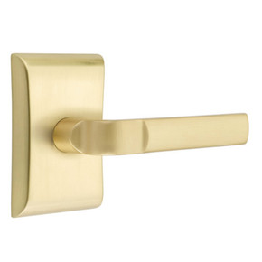 Emtek 5111-AST-US4 Aston Door Lever Passage Set With Neos Rosette Satin Brass