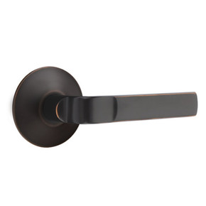 Emtek 5207-AST-US10B Aston Door Lever Privacy Set With Modern Rosette Oil Rubbed Bronze