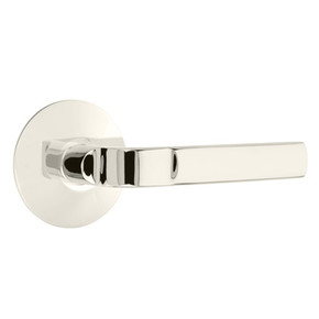 Emtek 5207-AST-US14 Aston Door Lever Privacy Set With Modern Rosette Polished Nickel
