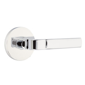 Emtek 5209-AST-US26 Aston Door Lever Privacy Set With Disk Rosette Polished Chrome