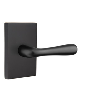 Emtek 5052-BA-US19 Basel Door Lever Dummy Set With Modern Rectangular Rosette Flat Black
