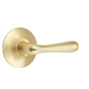 Emtek 5057-BA-US4 Basel Door Lever Dummy Set With Modern Rosette Satin Brass