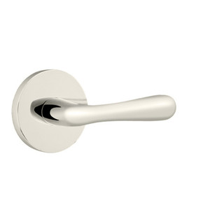Emtek 5059-BA-US14 Basel Door Lever Dummy Set With Disk Rosette Polished Nickel