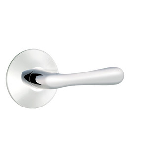 Emtek 5107-BA-US26 Basel Door Lever Passage Set With Modern Rosette Polished Chrome