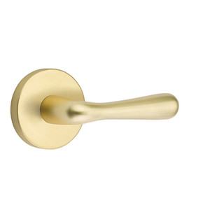 Emtek 5109-BA-US4 Basel Door Lever Passage Set With Disk Rosette Satin Brass