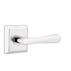 Emtek 5110-BA-US26 Basel Door Lever Passage Set With Square Rosette Polished Chrome