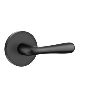 Emtek 5209-BA-US19 Basel Door Lever Privacy Set With Disk Rosette Flat Black