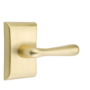 Emtek 5211-BA-US4 Basel Door Lever Privacy Set With Neos Rosette Satin Brass
